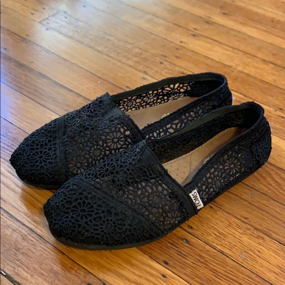 Black Lace Toms - Barely Worn